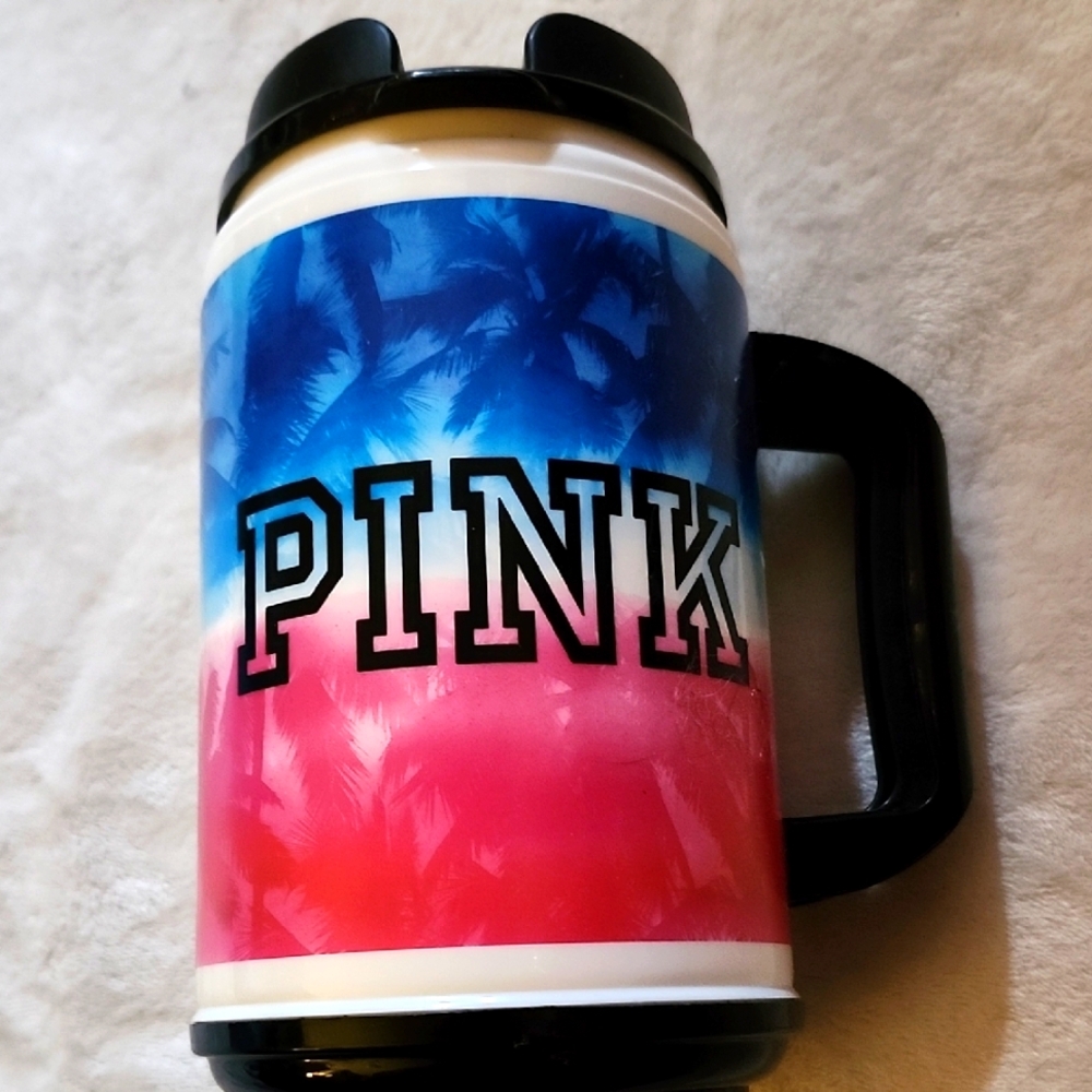 PINK Thermos, Insulated, EUC, Tie Dye